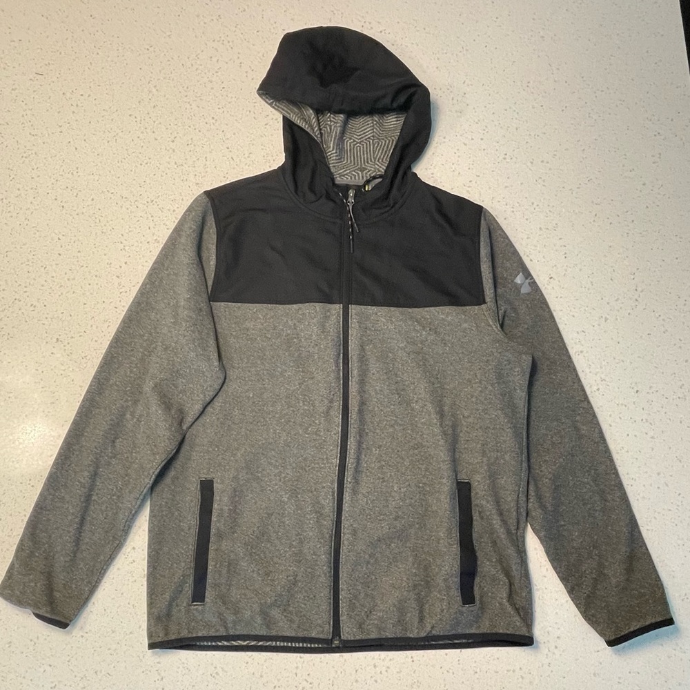 Under Armour Men’s Coldgear Full Zip Sweater - Grey/Black - Size L